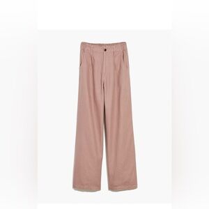 NWT Madewell Petite Cotton-Linen Pleated Wide-Leg Pants